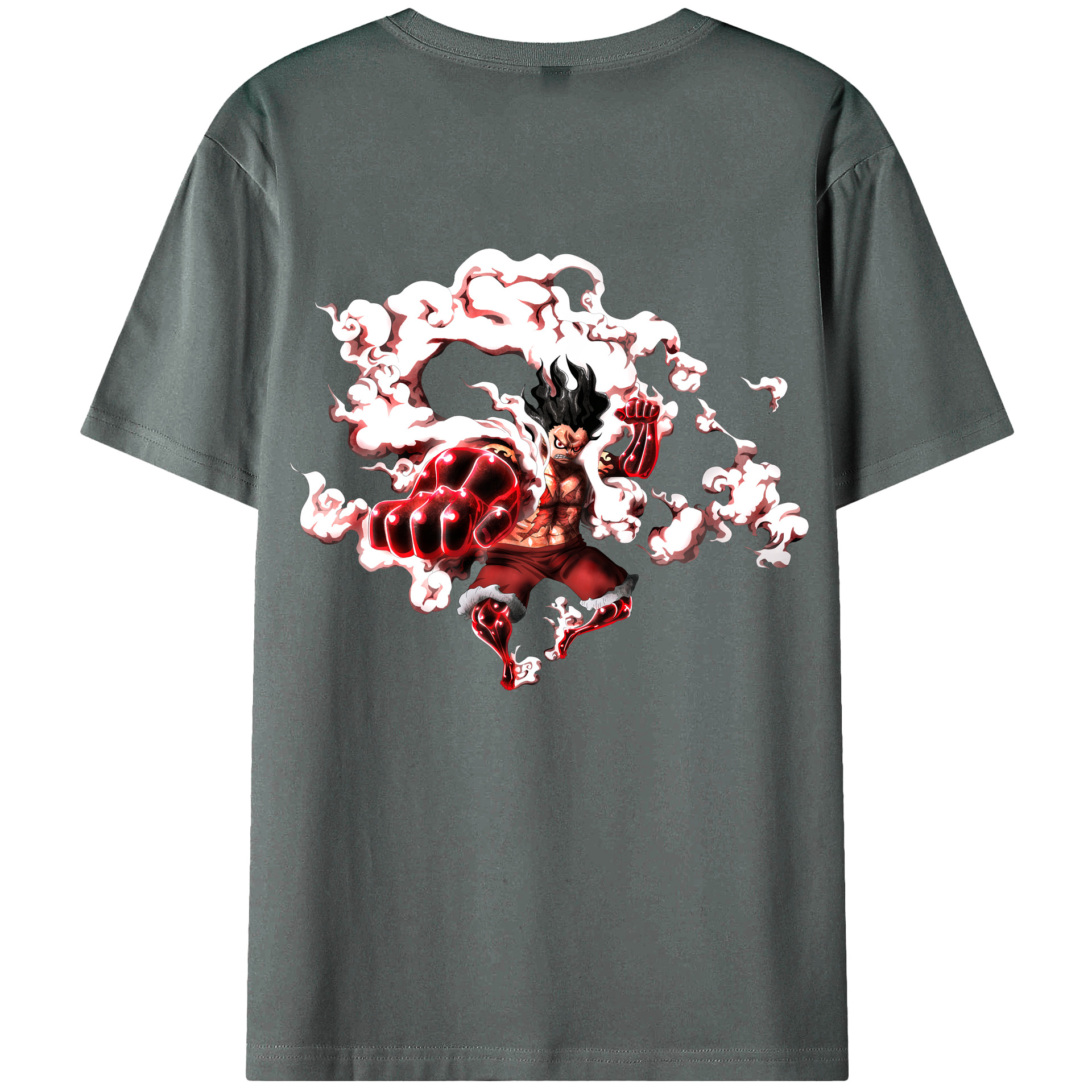 ワンピース モンキー・D・ルフィ ONE PIECE Monkey D. Luffy 綿100％ メンズ半袖Tシャツ（バックプリント） 通気性